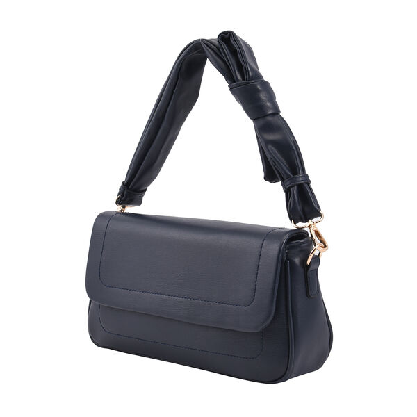 Umhängetasche aus Kunstleder mit abnehmbarem Riemen, Größe 27x7x15 cm, Dunkelblau image number 7