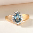 London Blau Topas und Zirkon Ring, ca. 1,24 ct image number 1