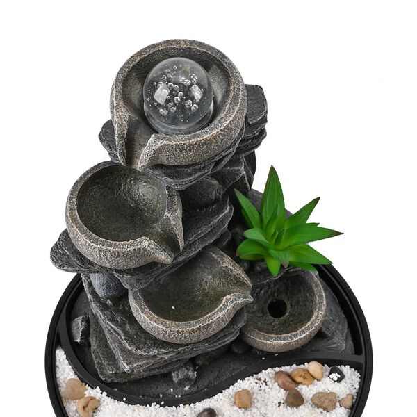 DIY Wasserfall-Brunnen mit Ball und Warmlicht &ndash; Grau image number 5