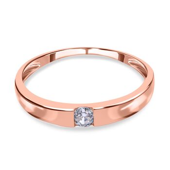 Lustro Stella - Wei&szlig;er Zirkonia-Ring, 925 Silber ros&eacute;vergoldet (Gr&ouml;&szlig;e 16.00) ca. 0,25 ct