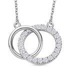 Moissanit Halskette ca. 45 cm 925 Silber rhodiniert ca. 0.77 ct