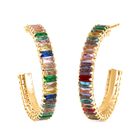 Mehrfarbiger Zirkonia Ohrringe Reines Messing ca. 4.00 ct