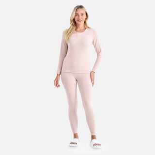 LA MAREY Signature - 2 teiliges Loungewear-Set mit 20% Seide und Kaschmir Proteinfaser eingereichert, Rosa, Größe XL