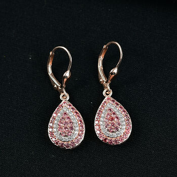 D'Joy AAA Padparadscha Saphir und Zirkon Ohrringe - 1,79 ct.