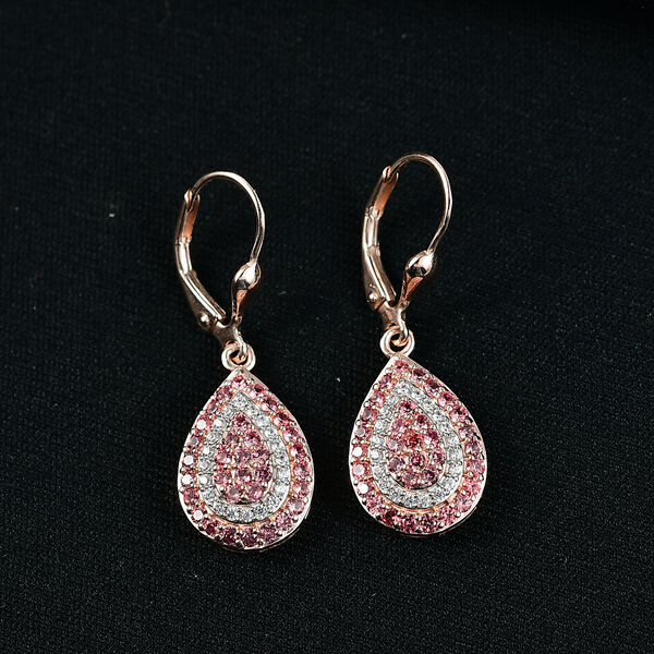 D'Joy AAA Padparadscha Saphir und Zirkon Ohrringe - 1,79 ct. image number 2