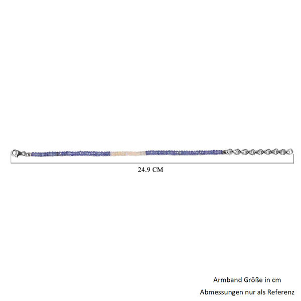 Tansanit und nat&uuml;rliches, &auml;thiopisches Welo Opal-Armband, 19 cm, 925 Silber ca. 25,43 ct image number 4