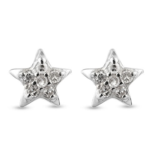 Diamant Stern Ohrstecker in Silber image number 0