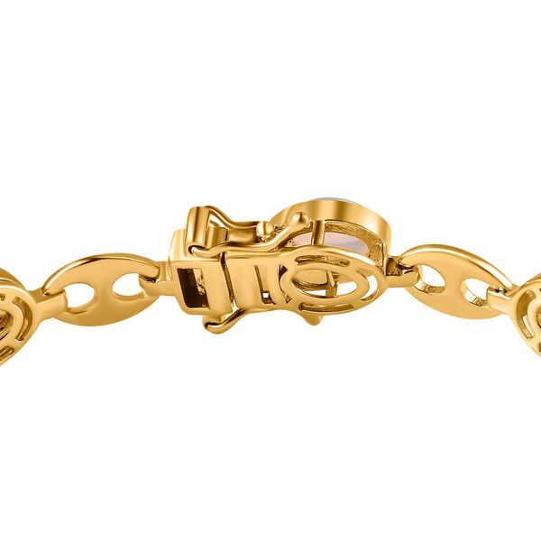 AA Natürlicher, äthiopischer Welo Opal Armband ca. 19 cm 925 Silber Gelbgold Vermeil ca. 7.20 ct image number 5