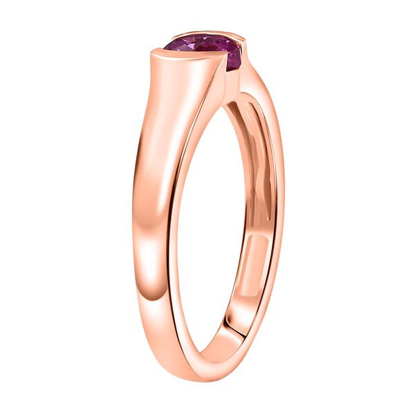 AAA Lab Grown Rosa Saphir Ring 925 Silber 750 rosévergoldet (Größe 17.00) ca. 0.64 ct image number 4