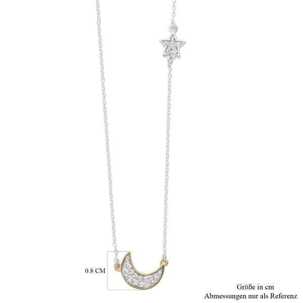 Diamant Stern und Mond Halskette in Silber image number 5