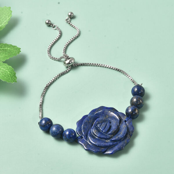 Lapislazuli Armband 16.5 cm Edelstahl ca. 81,50 ct image number 2