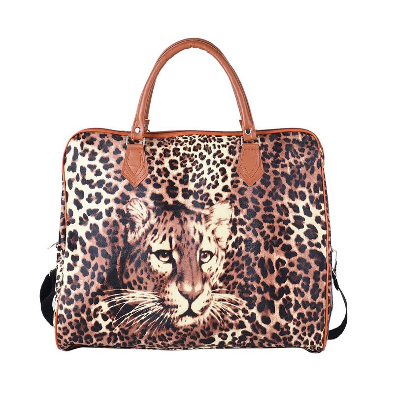 Safari Tasche, Leopardenmuster, braun image number 0