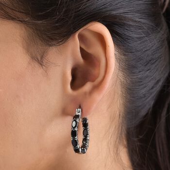 Schwarzer Spinell Ohrringe, 316L Edelstahl , ca. 11.48 ct