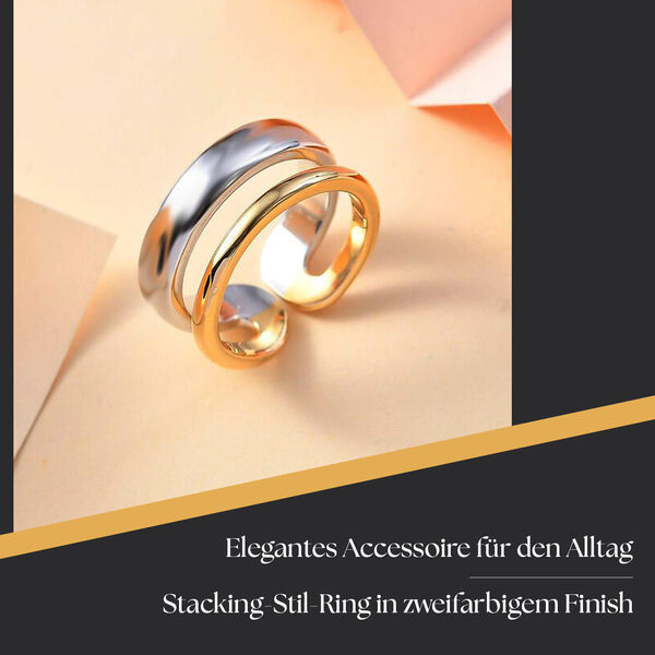 Zweifarbiger Ring im Stacking-Stil image number 2
