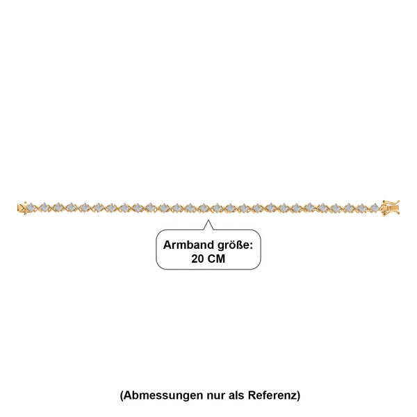 D'Joy Diamant 19cm Armband, 925 Silber 750 Gelbgold Vermeil - 0,25 ct. image number 4