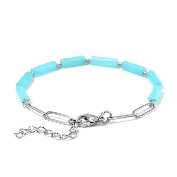 Amazonit Armband ca. 20 cm + 3.5 cm Extender, 316L Edelstahl ca. 22.50 ct image number 4