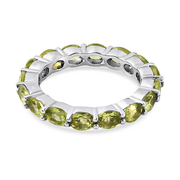 Natürlicher Peridot-Ring, 925 Silber platiniert  ca. 3,10 ct image number 6