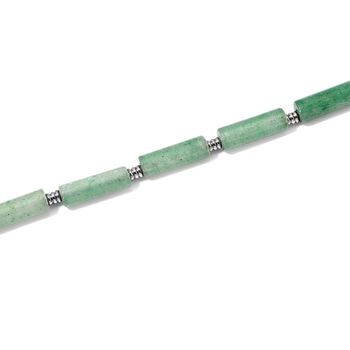 Gr&uuml;ner Aventurin Halskette ca. 50 cm + 5 cm Extender, 316L Edelstahl ca. 62.50 ct