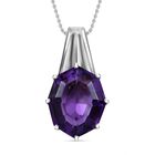 Afrikanischer Amethyst Anhänger mit Kette, 925 Silber rhodiniert ca. 10.15 ct
