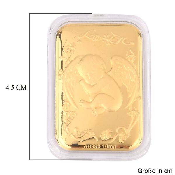 EXKLUSIVES GESCHENK - 999er fiengoldplatte mit Engelsblatt Motiv 10mg image number 5
