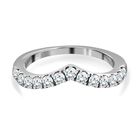 88 Facetten Moissanit Ring, 925 Silber platiniert, (Größe 17.00), ca. 0.60 ct