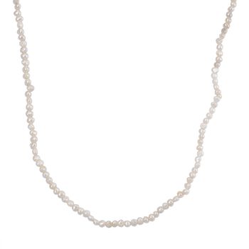 Wei&szlig;e S&uuml;&szlig;wasser Perle 45+5cm Halskette