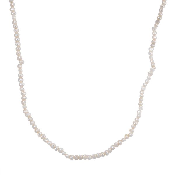 Weiße Süßwasser Perle 45+5cm Halskette image number 0
