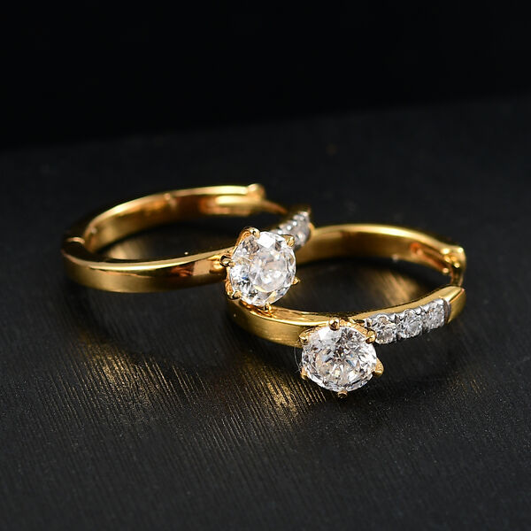 D’Joy Moissanit Ohrringe, 925 Silber 750 vergoldet - 1,12 ct. image number 2