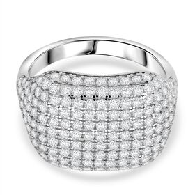 Lustro Stella Weißer Zirkonia Ring 925 Silber rhodiniert (Größe 17.00)