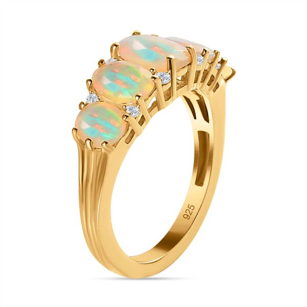 AA nat&uuml;rlicher, &auml;thiopischer Welo Opal und Zirkon-Ring - 1,60 ct. image number 5