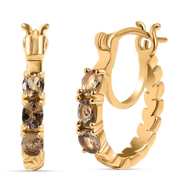 AA Nat&uuml;rliche, goldene Tansanit-Ohrringe - 0,95 ct.