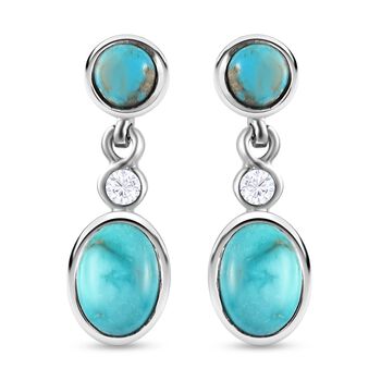 Sierra Nevada T&uuml;rkis Ohrringe, 925 Silber platiniert ca. 2.31 ct