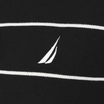NAUTICA: Poloshirt mit aufgesticktem Logo, Schwarz