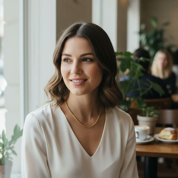 965 Gelb Gold Kette ca. 45 cm ca. 3,80g image number 2