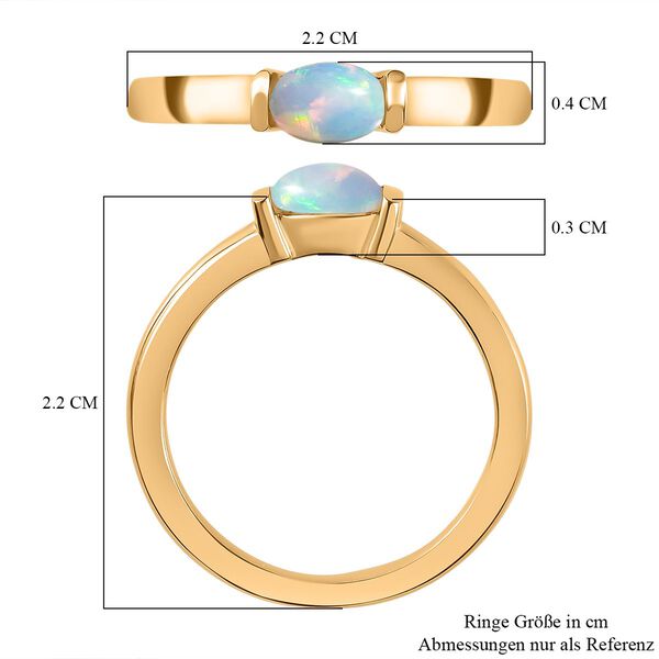 AA Natürlicher, äthiopischer Welo Opal Ring 925 Silber vergoldet (Größe 17.00) ca. 0,30 ct image number 8