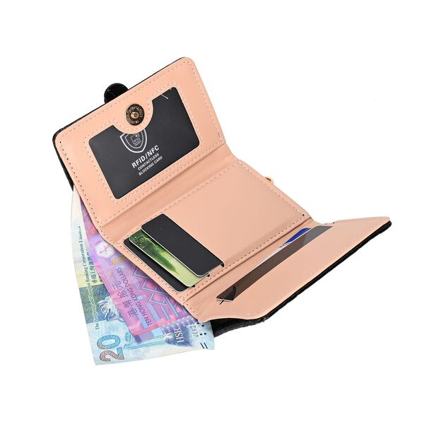 Stilvolle Geldb&ouml;rse mit Krokodilpr&auml;gung und RFID-Schutz, 11x8 cm, Schwarz image number 6