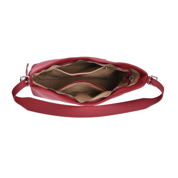 Hobo Umhängetasche aus Echtleder in Rot image number 6