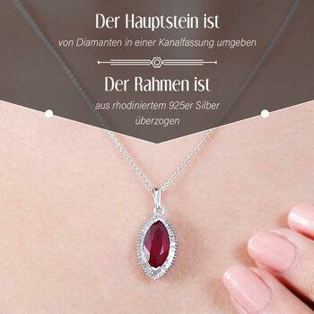 Afrikanischer Rubin und Diamant-Anh&auml;nger - 4,74 ct.