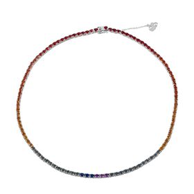 AA mehrfarbige Saphir-Halskette, 45 cm - 22,96 ct.