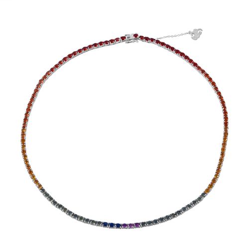 AA mehrfarbige Saphir-Halskette, 45 cm - 22,96 ct. image number 0