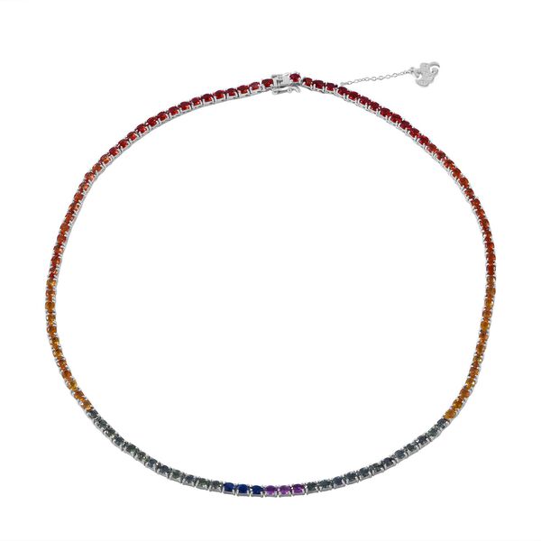 AA mehrfarbige Saphir-Halskette, 45 cm - 22,96 ct.