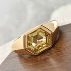 Ouro Verde-Quarz Herren Ring 925 Silber 585 Vergoldet (Größe 22.00) ca. 4,31 ct image number 1