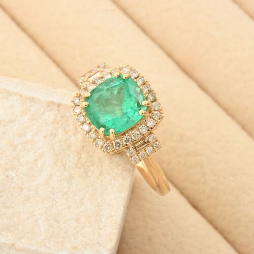 LUXORO AAA Kolumbianischer Smaragd und Diamant Ring in 585 Gold - 2 ct. image number 1