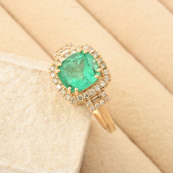 LUXORO AAA Kolumbianischer Smaragd und Diamant Ring in 585 Gold - 2 ct. image number 1