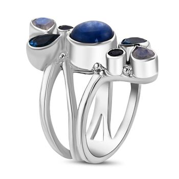 Sajen Silver- Kyanit und Multi-Edelstein-Ring - 4,89 ct.