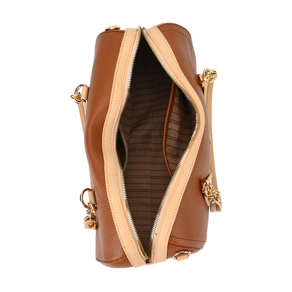 SATCHEL Moderne Handtasche mit Crossbody Gurt, 34x11x22 cm, braun image number 7