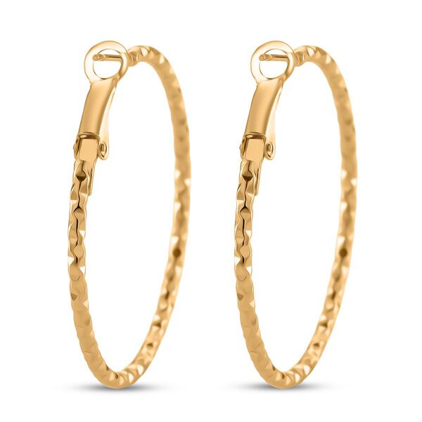 Klassische Creolen, Reiner aEdelstahl, goldfarben image number 4