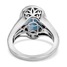 London Blau Topas und weißer Zirkon Ring, 925 Silber platiniert (Größe 18.00) ca. 8.63 ct image number 5