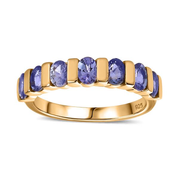 Tansanit Ring, 925 Silber mit 750 Gelbgold Vermeil - 1,28 ct. image number 4