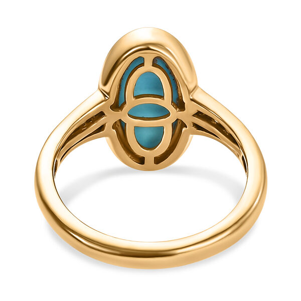 Amerikanischer, nat&uuml;rlicher Sleeping Beauty T&uuml;rkis und Zirkon-Ring - 3,30 ct. image number 6